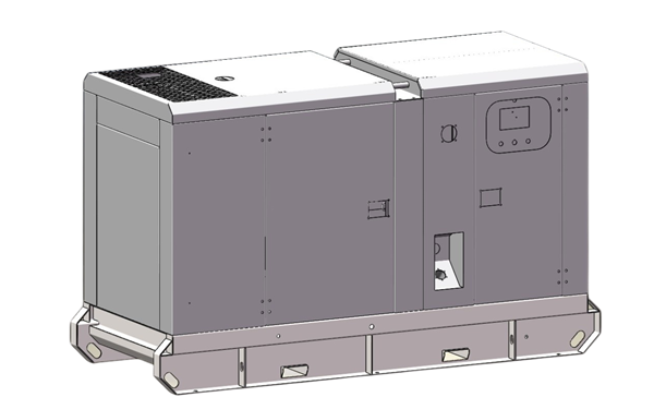 小型靜音型柴油發電機組總裝軸測圖.png