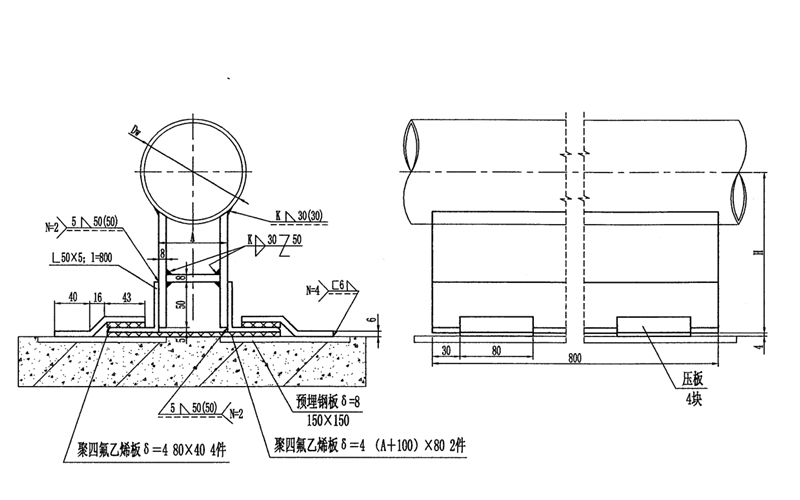 消聲器及排煙管支架安裝圖-柴油發電機組.png