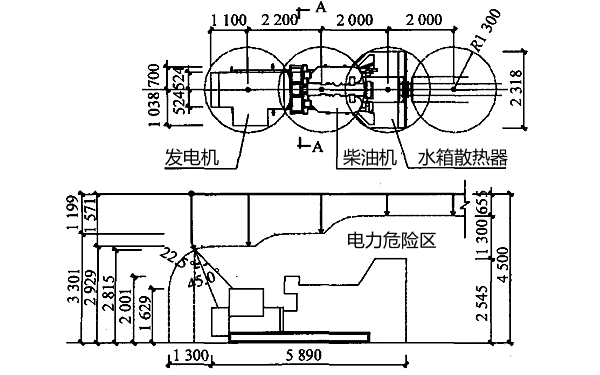 發(fā)電機房滅火系統(tǒng)前側(cè)噴與頂噴布置圖.png