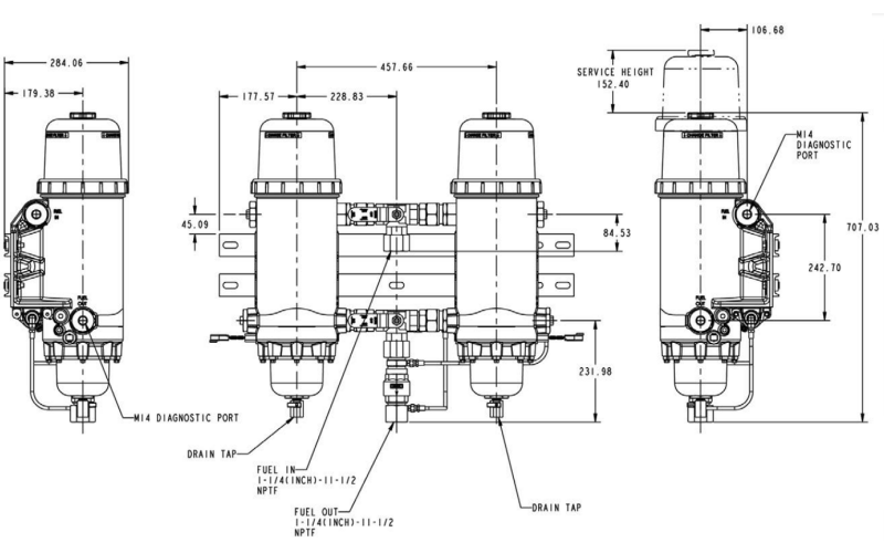 燃油濾清器安裝間隙示意圖-柴油發(fā)電機(jī)組.png