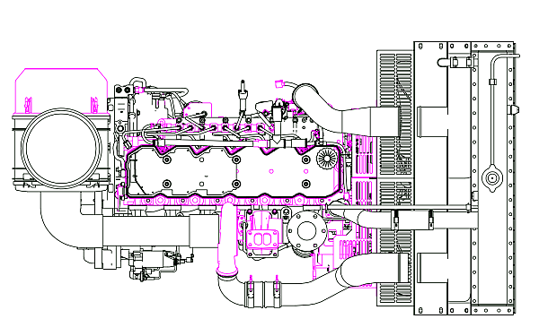 QSB6.7-G31東風(fēng)康明斯發(fā)動機外形尺寸平面圖.png