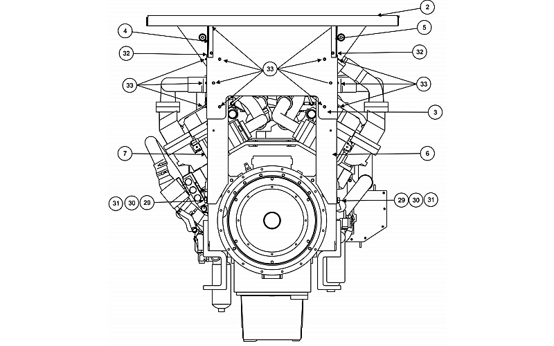 QSK60系列康明斯柴油機正面結(jié)構(gòu)圖.png