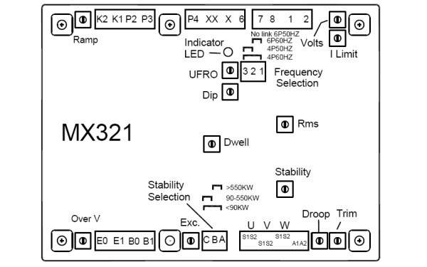 斯坦福發(fā)電機(jī)MX321電壓調(diào)節(jié)器接線端子.png