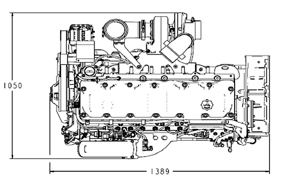 6ZTAA13-G2東風康明斯發動機外形尺寸平面圖.png