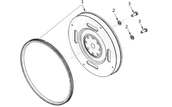 飛輪-6BT5.9G2康明斯柴油發電機組零件圖.png