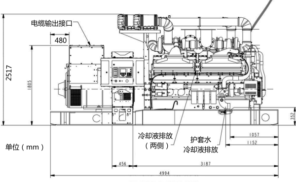 2000KW康明斯發電機組安裝側面圖.png