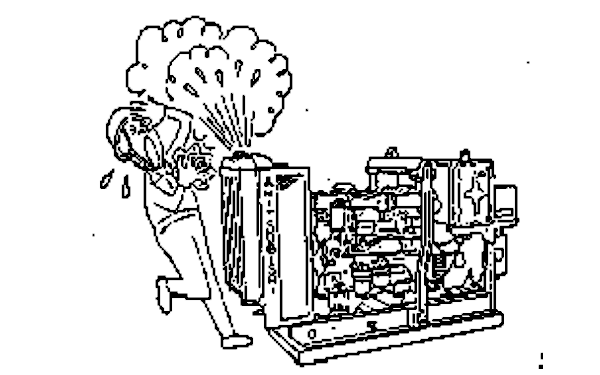 柴油發電機運轉時散熱器處于高溫.png