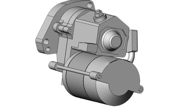 啟動馬達(dá)模型側(cè)視圖-柴油發(fā)電機組.png