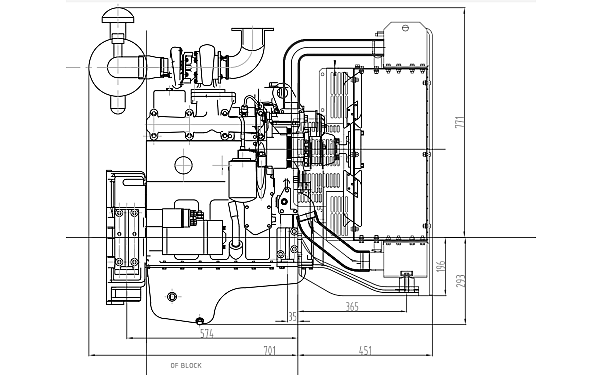 4BTA3.9-G2東風康明斯發動機外形尺寸側視圖.png